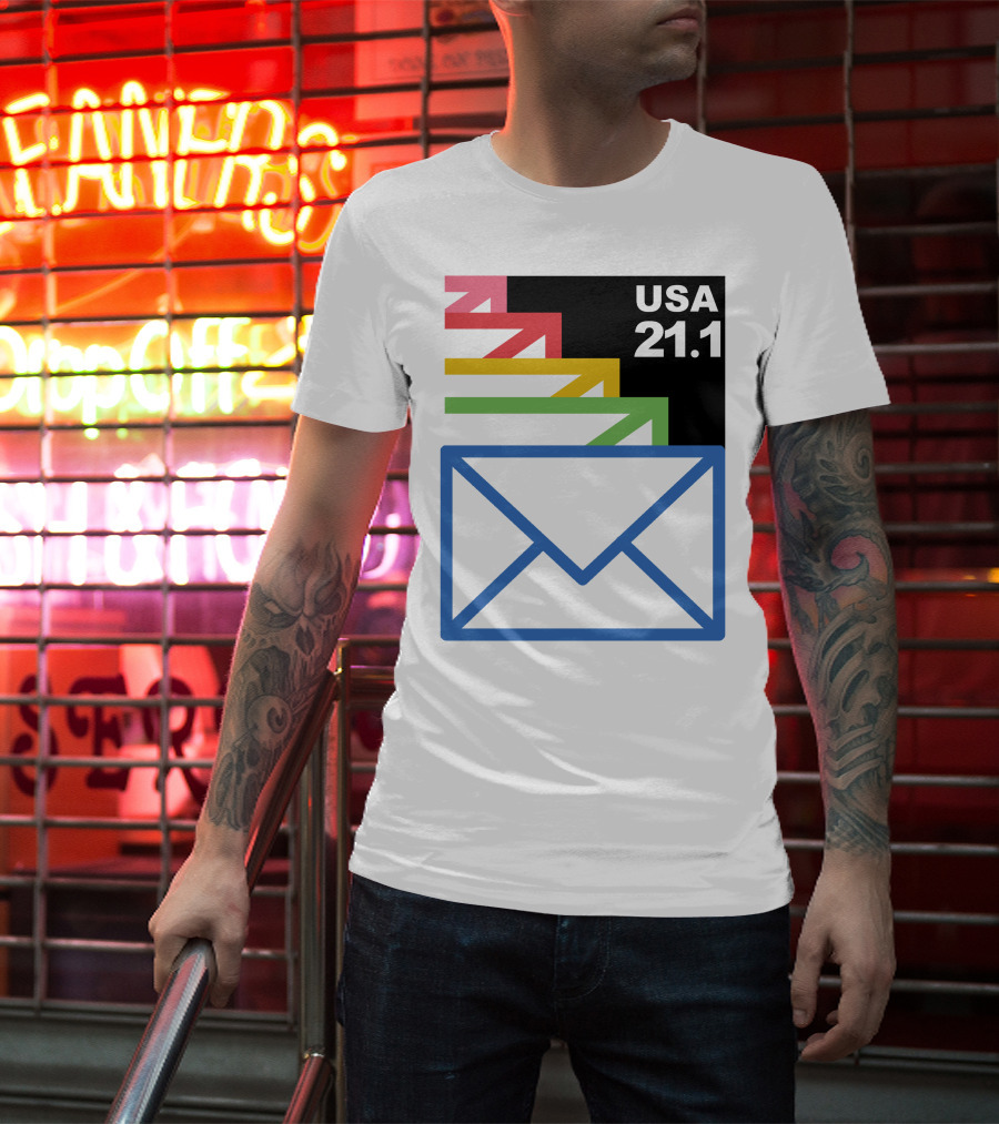 USA 21.1 Envelope Crop Top USPS Merch T-Shirt