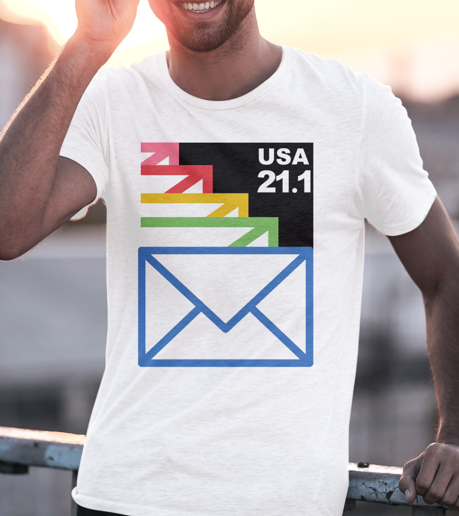 USA 21.1 Envelope Crop Top USPS Merch T-Shirt
