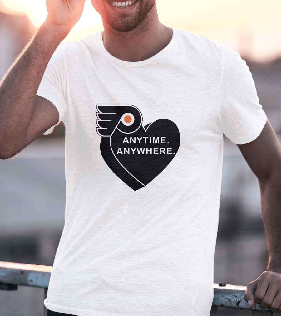 Philadelphia Flyers X Amberella Collaboration Anytime Anywhere Heart T-Shirt