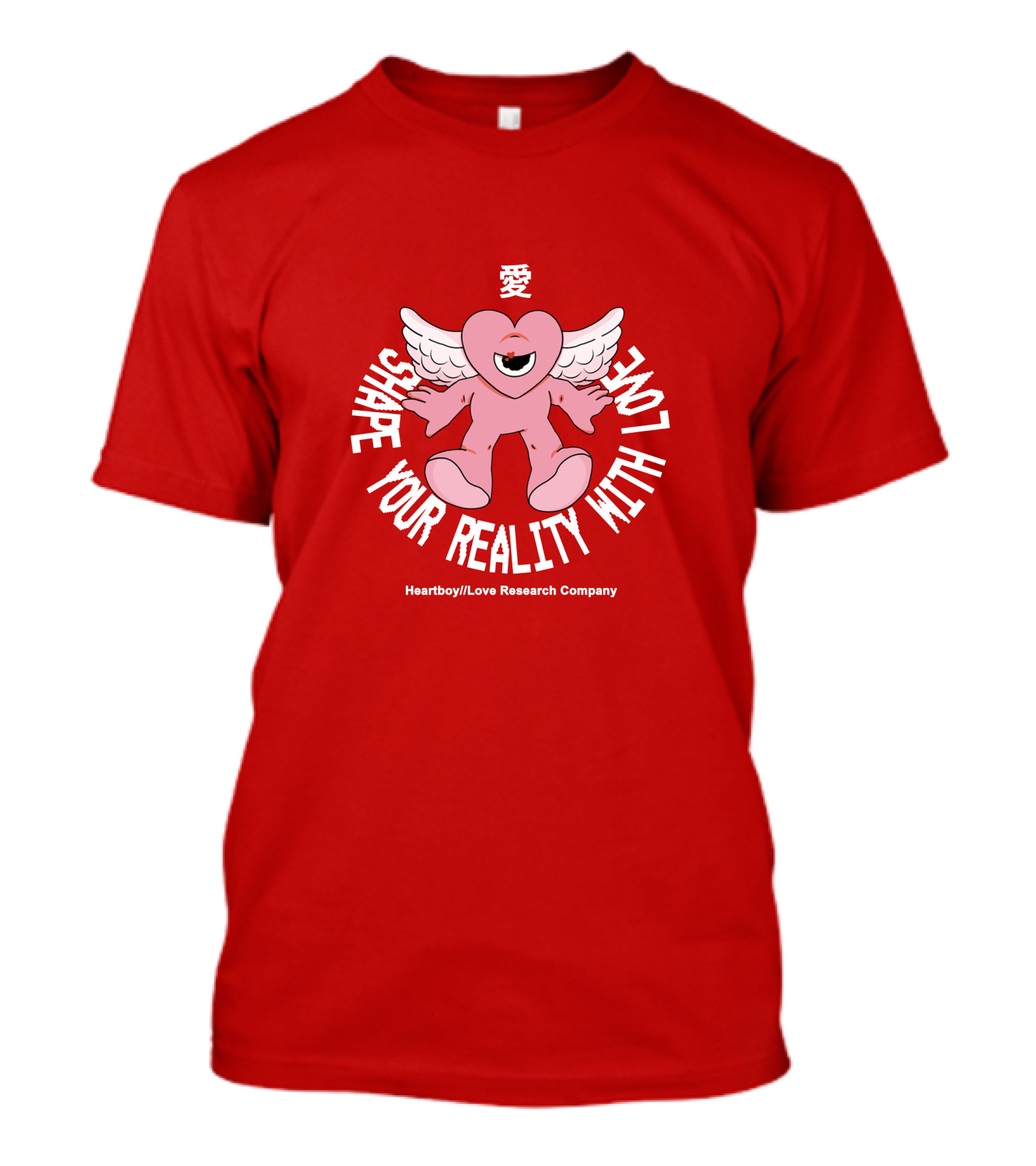 Heartboy Love Research Company Shape Your Reality With Love Winged Heart Character T-Shirt