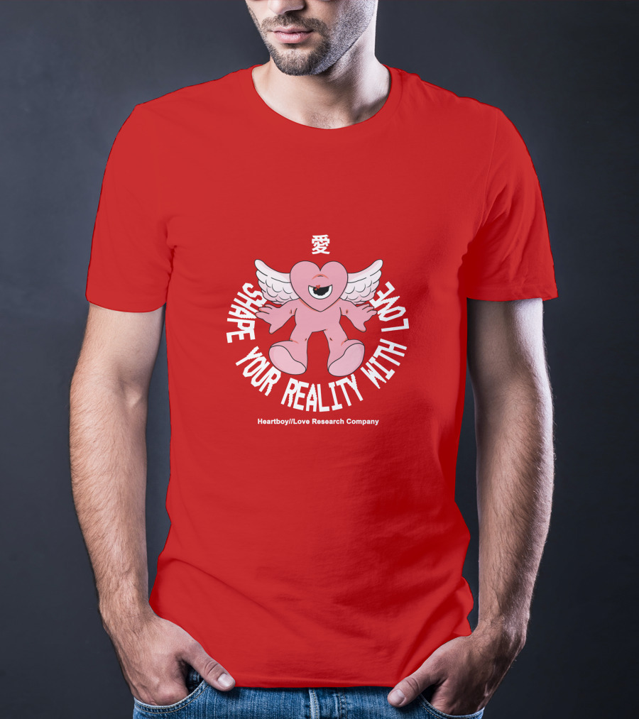 Heartboy Love Research Company Shape Your Reality With Love Winged Heart Character T-Shirt