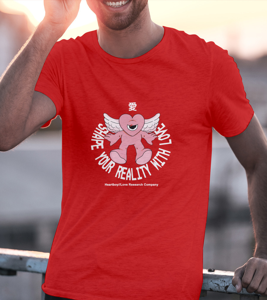Heartboy Love Research Company Shape Your Reality With Love Winged Heart Character T-Shirt