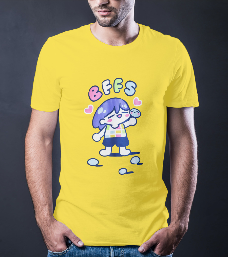 Omocat Omori Kel BFFS Purple Hair Colorful Hearts T-Shirt