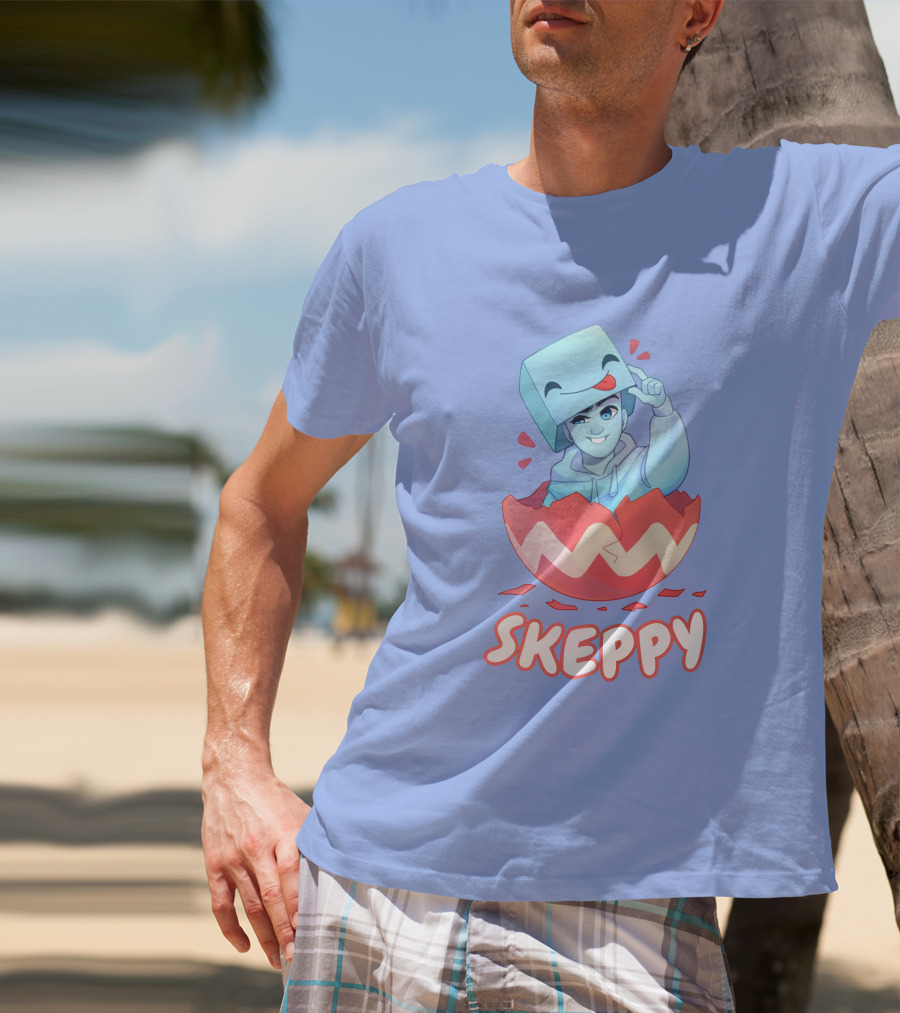 Skeppy Easter Merch Skeppy Egg Character In Red Cracked Shell T-Shirt