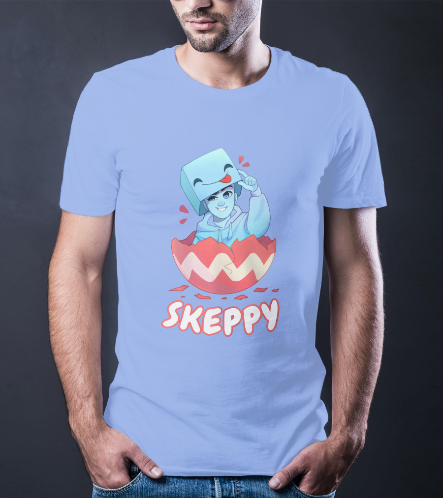 Skeppy Easter Merch Skeppy Egg Character In Red Cracked Shell T-Shirt