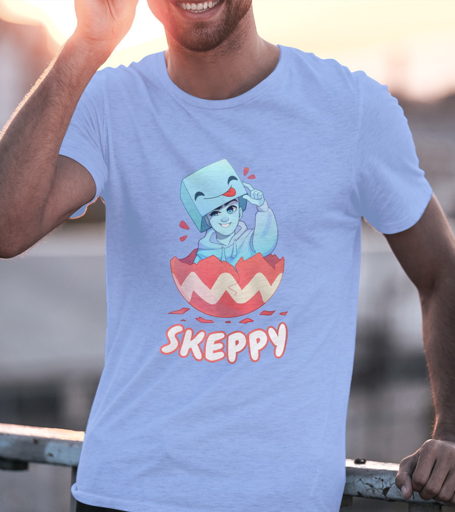 Skeppy Easter Merch Skeppy Egg Character In Red Cracked Shell T-Shirt