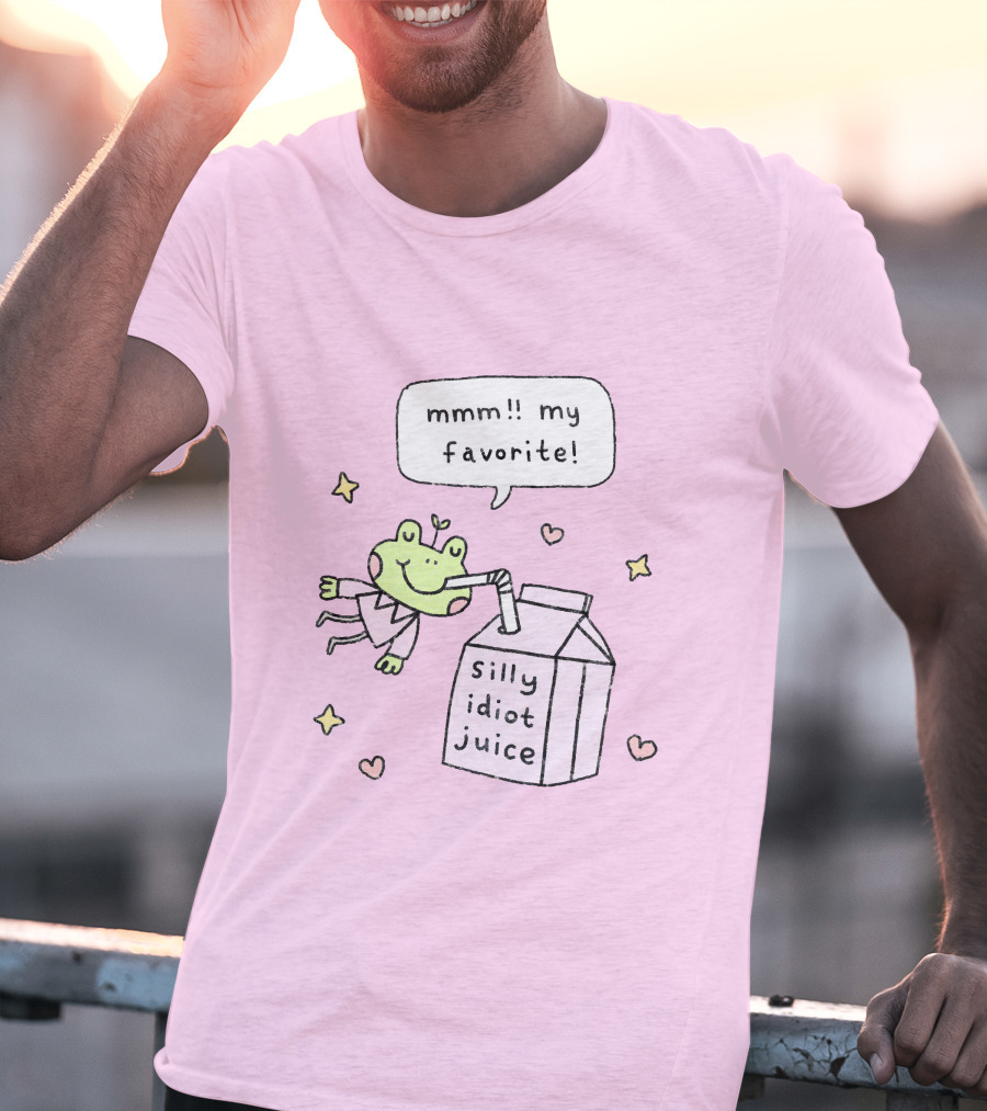 Mmm My Favorite Silly Idiot Juice Frog With Stars And Hearts T-Shirt