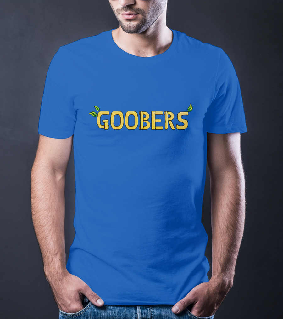 GOOBERS Nature Inspired Typography With Leaves T-Shirt
