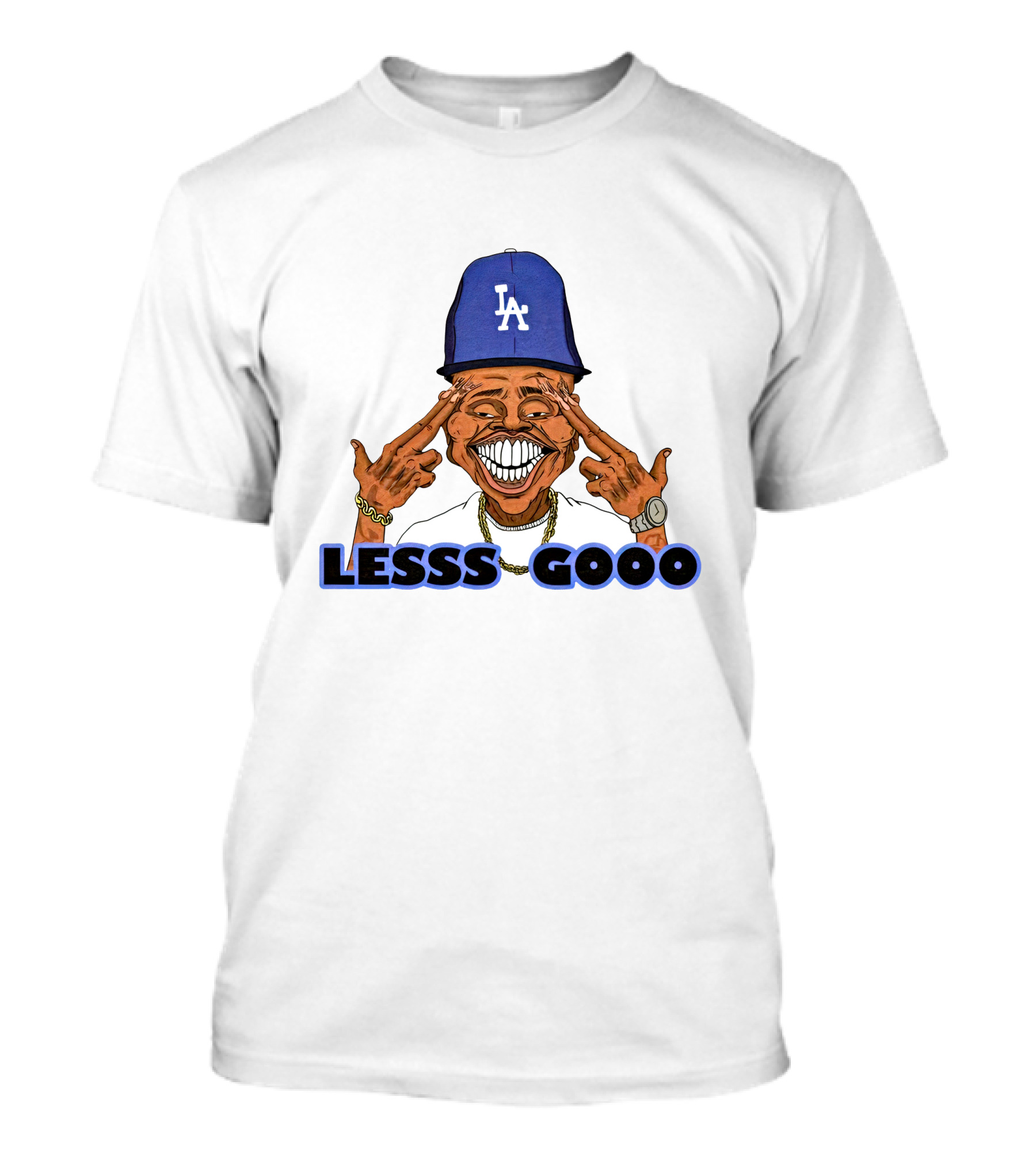LESSS GOOO LA Cap Smile T-Shirt