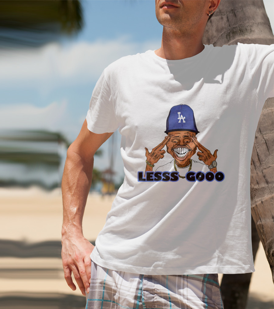 LESSS GOOO LA Cap Smile T-Shirt