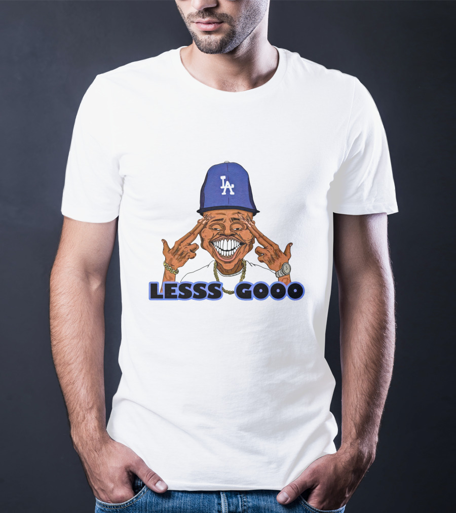 LESSS GOOO LA Cap Smile T-Shirt
