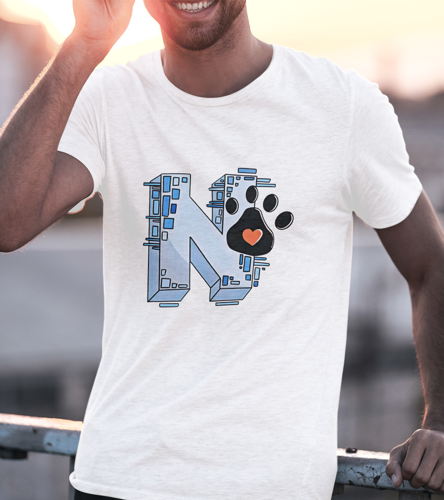 Noelle's Merch Store Initial N With Paw Print And Heart T-Shirt