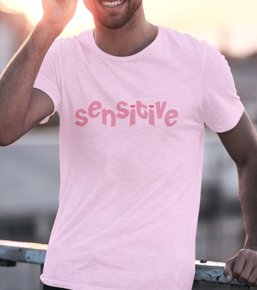 Lilsimsie Merch Sensitive Pink Heart Letters T-Shirt