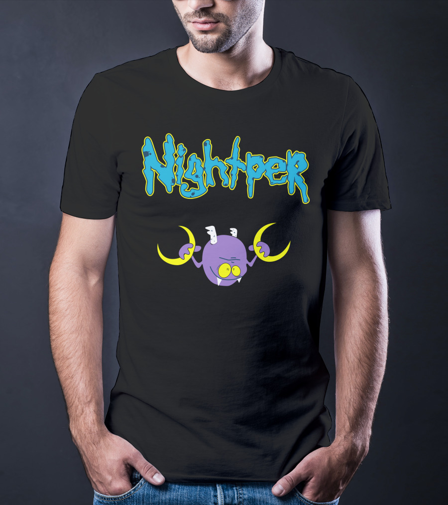 Shop The Nightper Perth Tanapon Merch Store Featuring Playful Cartoon Creature T-Shirt