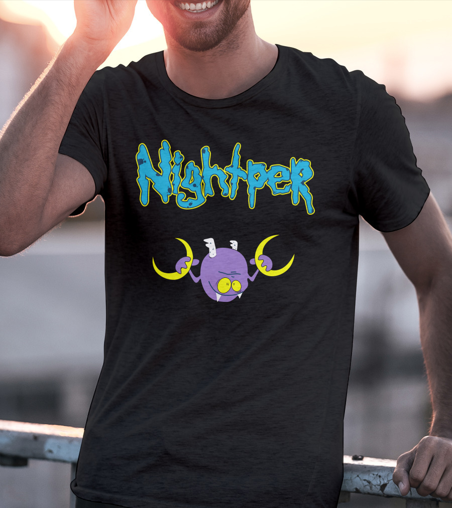 Shop The Nightper Perth Tanapon Merch Store Featuring Playful Cartoon Creature T-Shirt