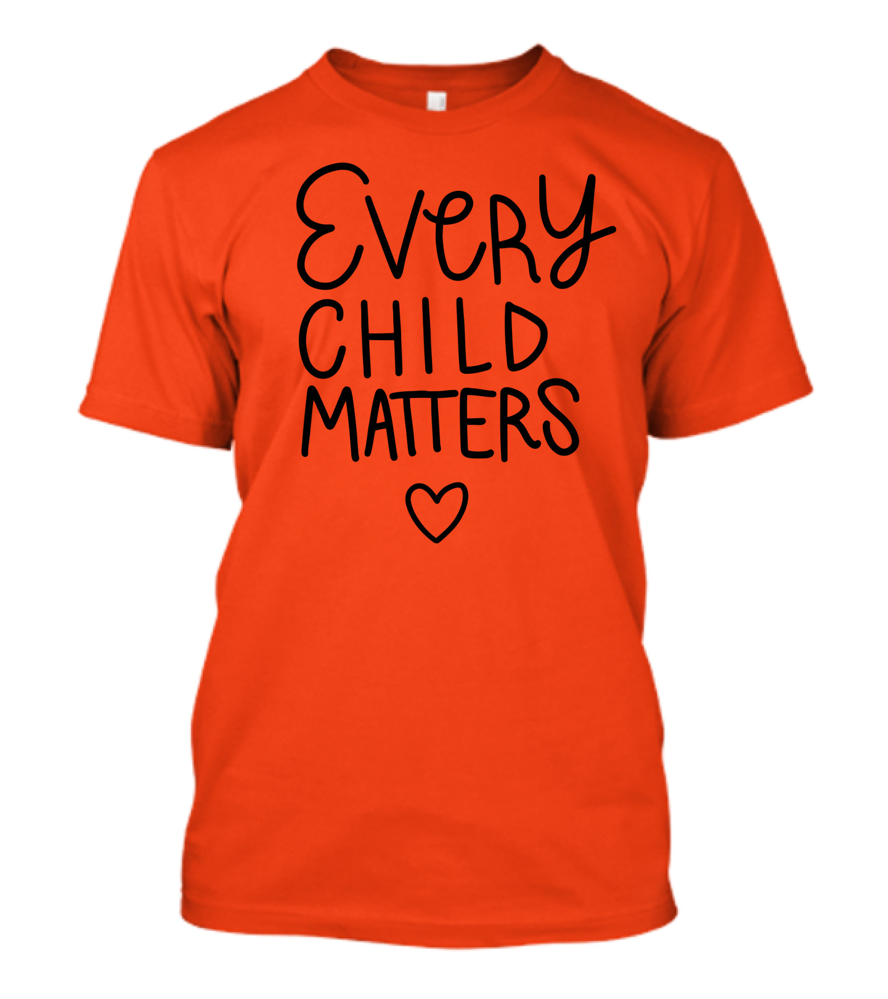 Every Child Matters Heart Symbol Orange Background T-Shirt