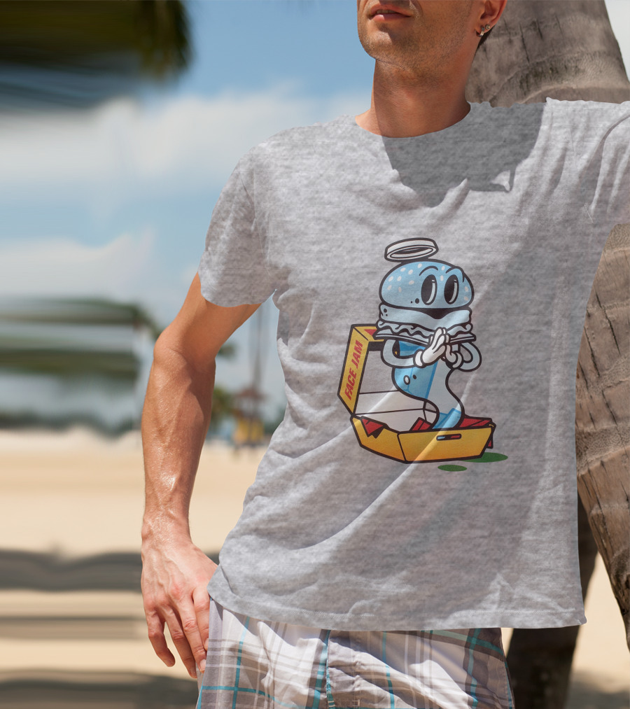 Face Jam Ghost Kitchen Halo Burger Spirit T-Shirt