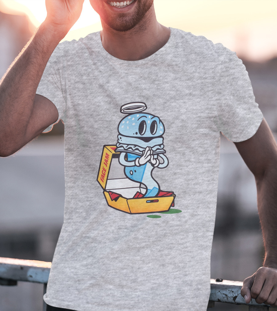 Face Jam Ghost Kitchen Halo Burger Spirit T-Shirt
