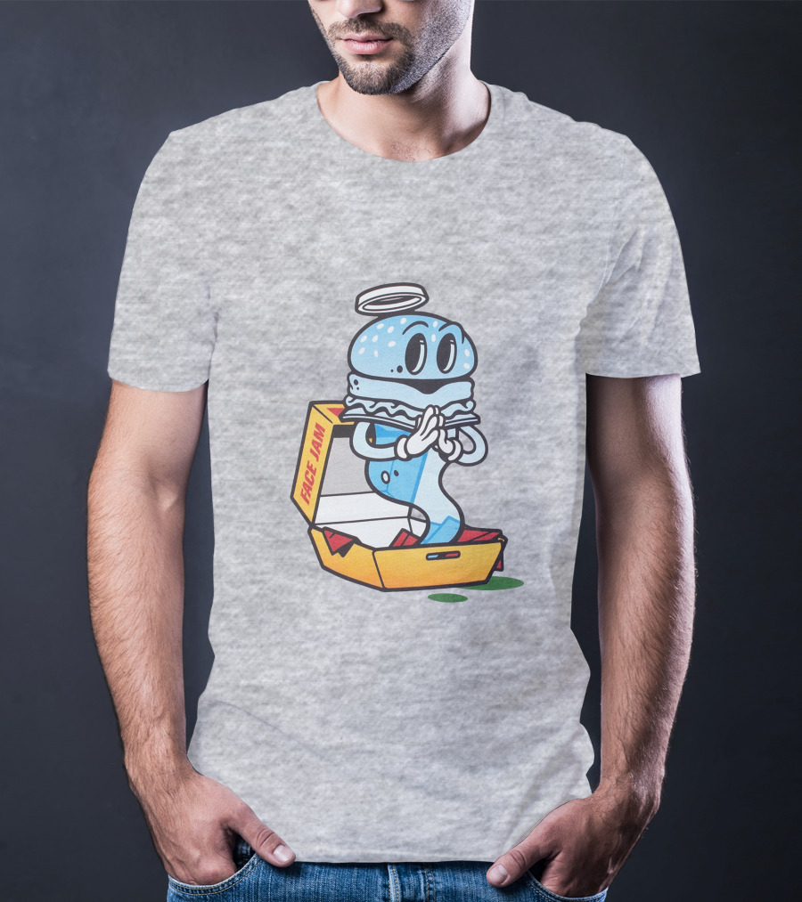 Shop Face Jam Merch Store FaceJamPod Cartoon Pizza Box Character T-Shirt