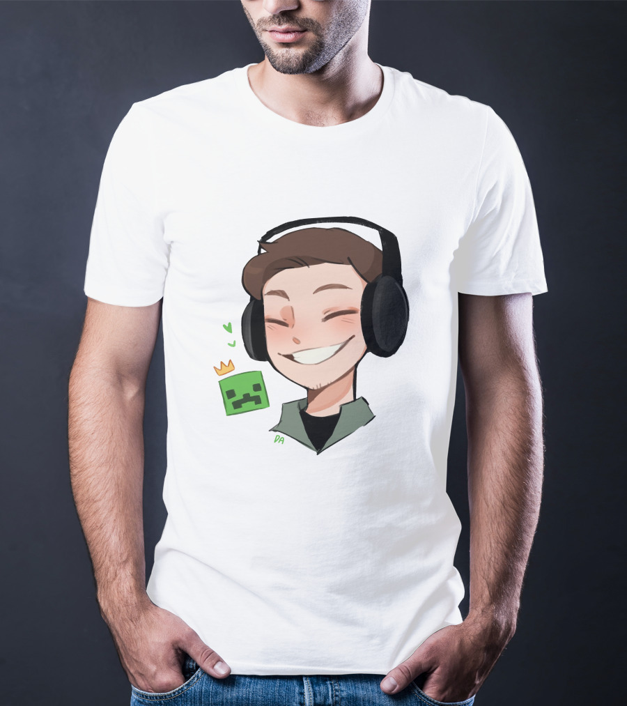 Sam Awesamdude Merch Handsamdude Pixel Crown Headphones Smile T-Shirt