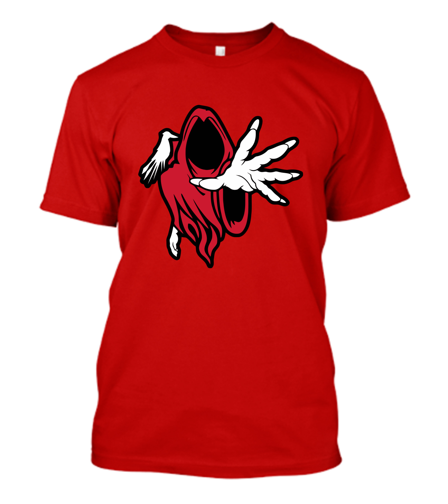 Psychopathic Merch Hell's Pit Wraith Iconic Red And White Hooded Figure T-Shirt