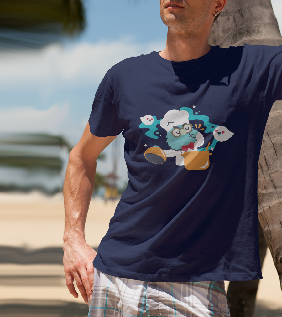 Cooker Owl With Floating Spirits Love Potion Scene T-Shirt