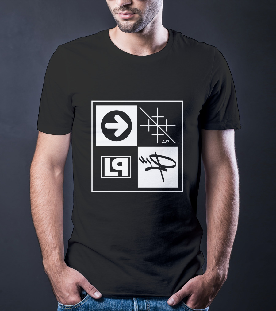 Linkin Park Merch HT20 Box Logo Arrow Grid LP Symbol Quadrant T-Shirt