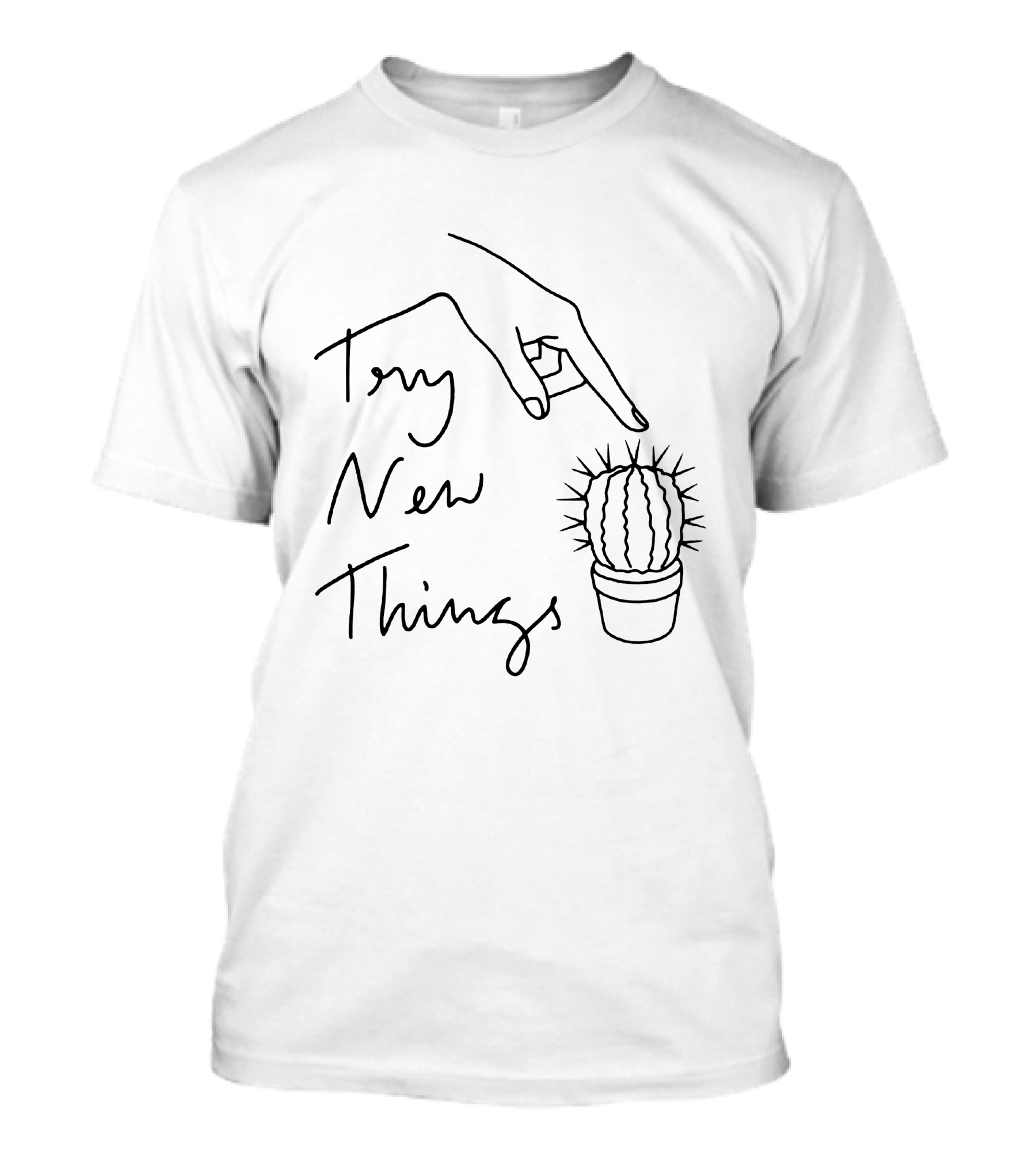 Phil Lester Merch Try New Things Cactus Hand Drawing T-Shirt