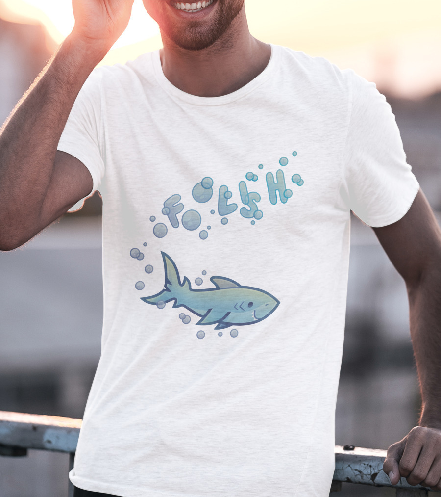 Foolish Shark Bubbles Gamers Méh T-Shirt