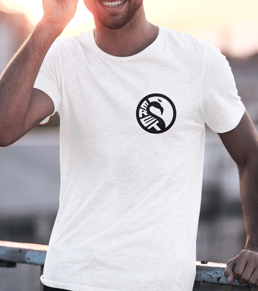 Eret Alastair Crowned Flamingo Black Circle T-Shirt