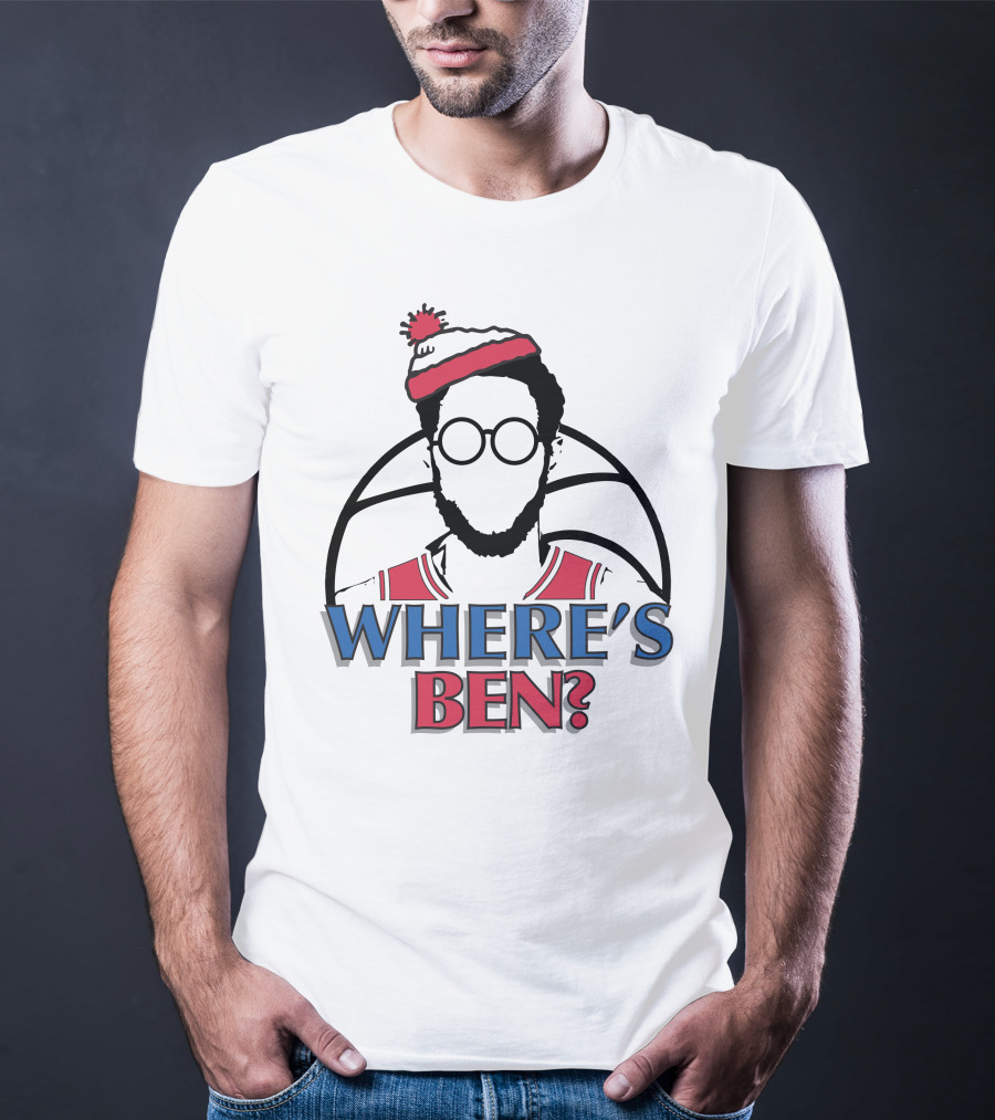 Philadelphia Where Is Ben Simmons Chickie And Pete’s In South Philly 94WIP Sports Radio Where's Ben Basketball T-Shirt