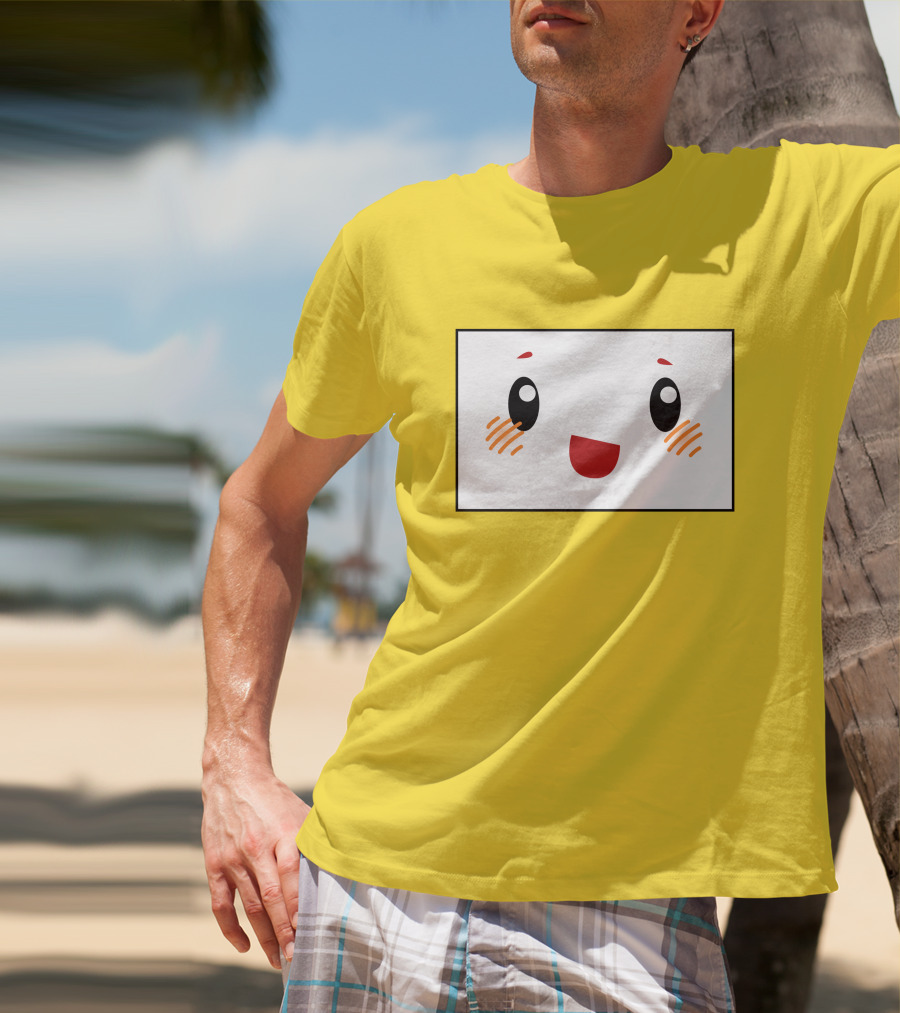 Shop Lankybox Merch Store Boxy Kawaii Face Yellow T-Shirt