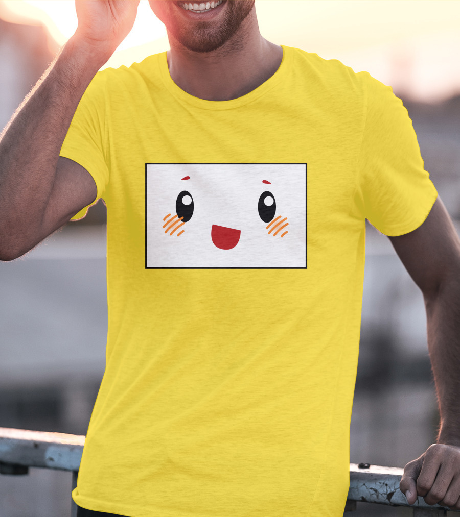 Shop Lankybox Merch Store Boxy Kawaii Face Yellow T-Shirt