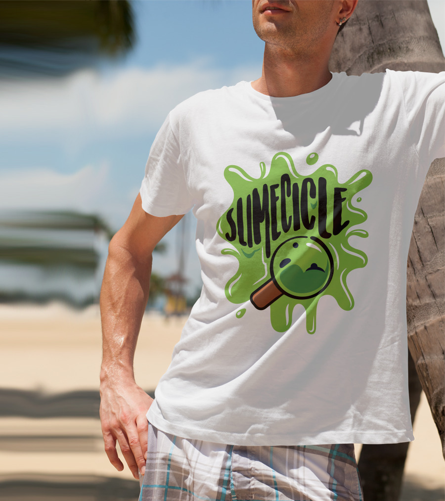 Slimecicle Green Splat Magnifying Glass T-Shirt