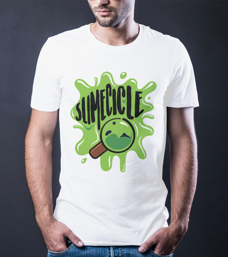 Slimecicle Green Splat Magnifying Glass T-Shirt