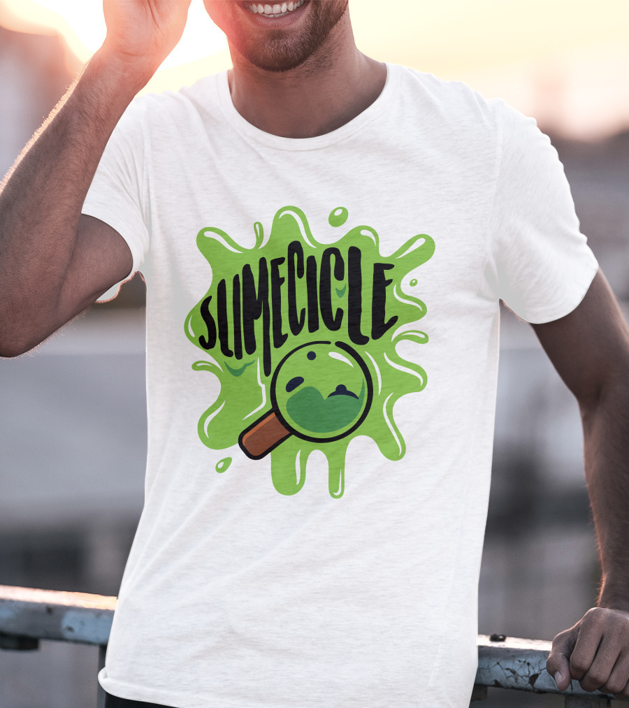 Slimecicle Green Splat Magnifying Glass T-Shirt