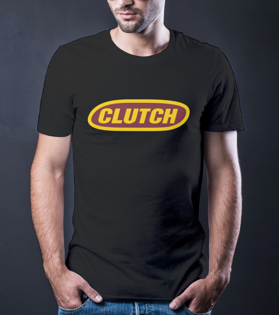 Shop Clutch Merch Store Clutch Logo Design Bold Oval Emblem T-Shirt