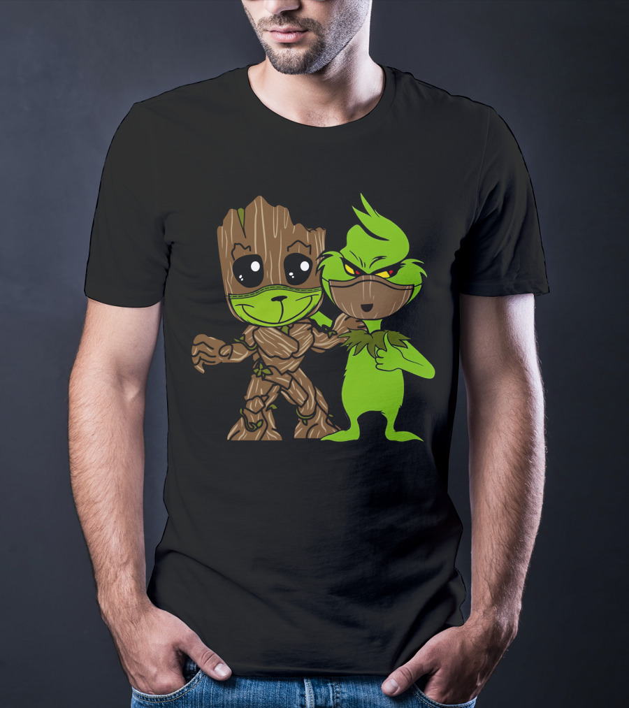 Groot Meets The Grinch Crossover Character Mashup T-Shirt