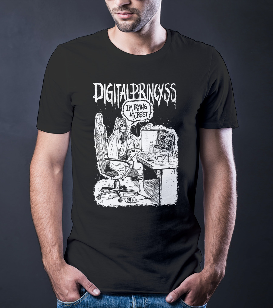 DIGITALPRINCXSS I'M TRYING MY BEST Gaming Setup T-Shirt