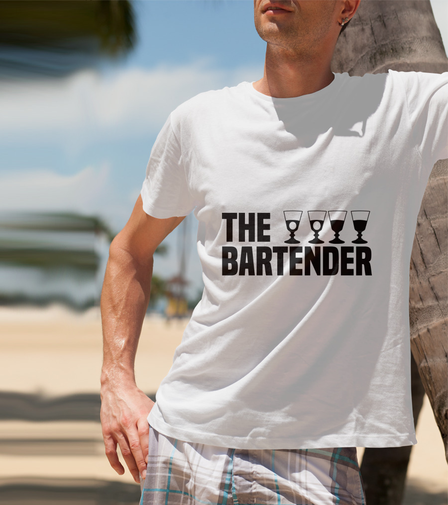 The Bartender Four Glasses T-Shirt