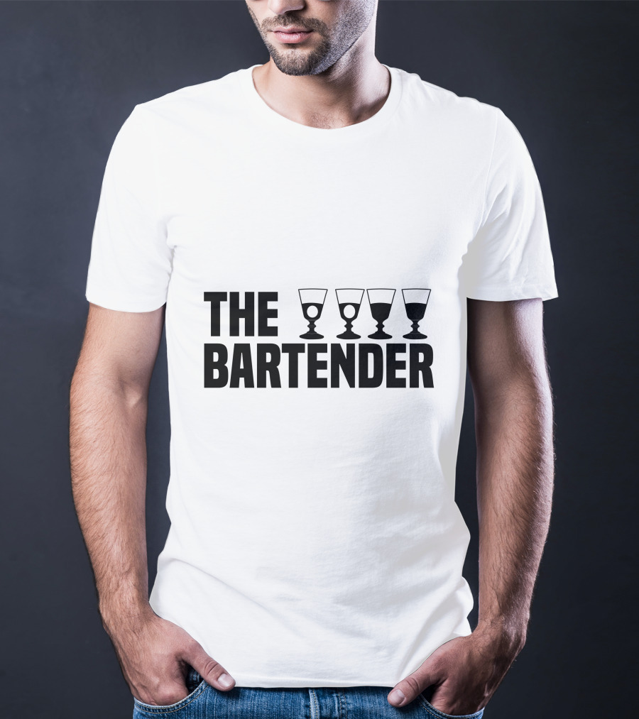 The Bartender Four Glasses T-Shirt