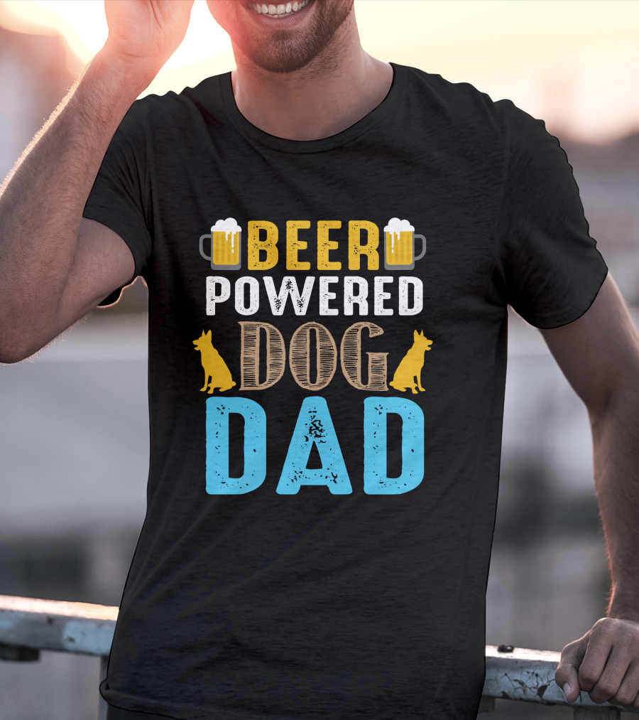 BEER Powered Dog Dad T-Shirt