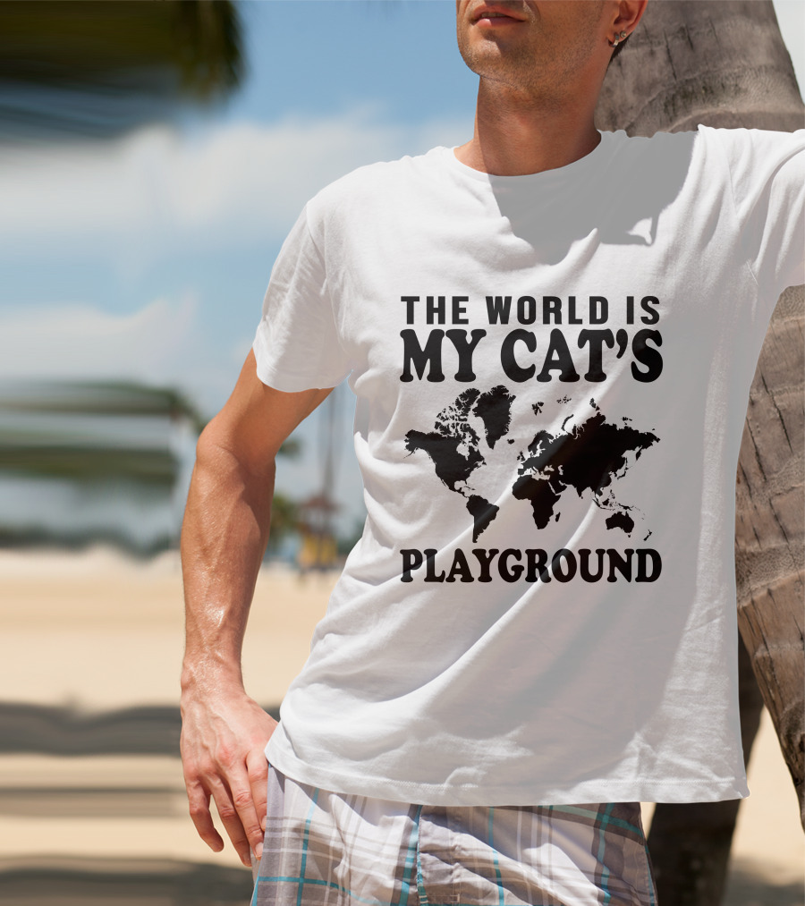 The World Is My Cat's Playground Map T-Shirt
