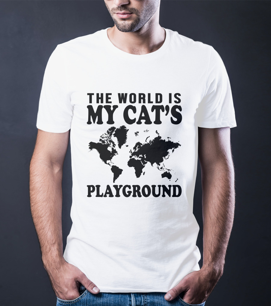 The World Is My Cat's Playground Map T-Shirt