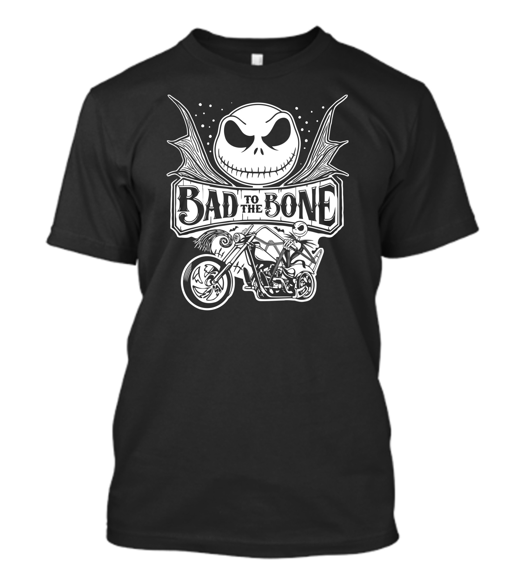 Bad To The Bone Jack Skellington Motorcycle Adventure T-Shirt