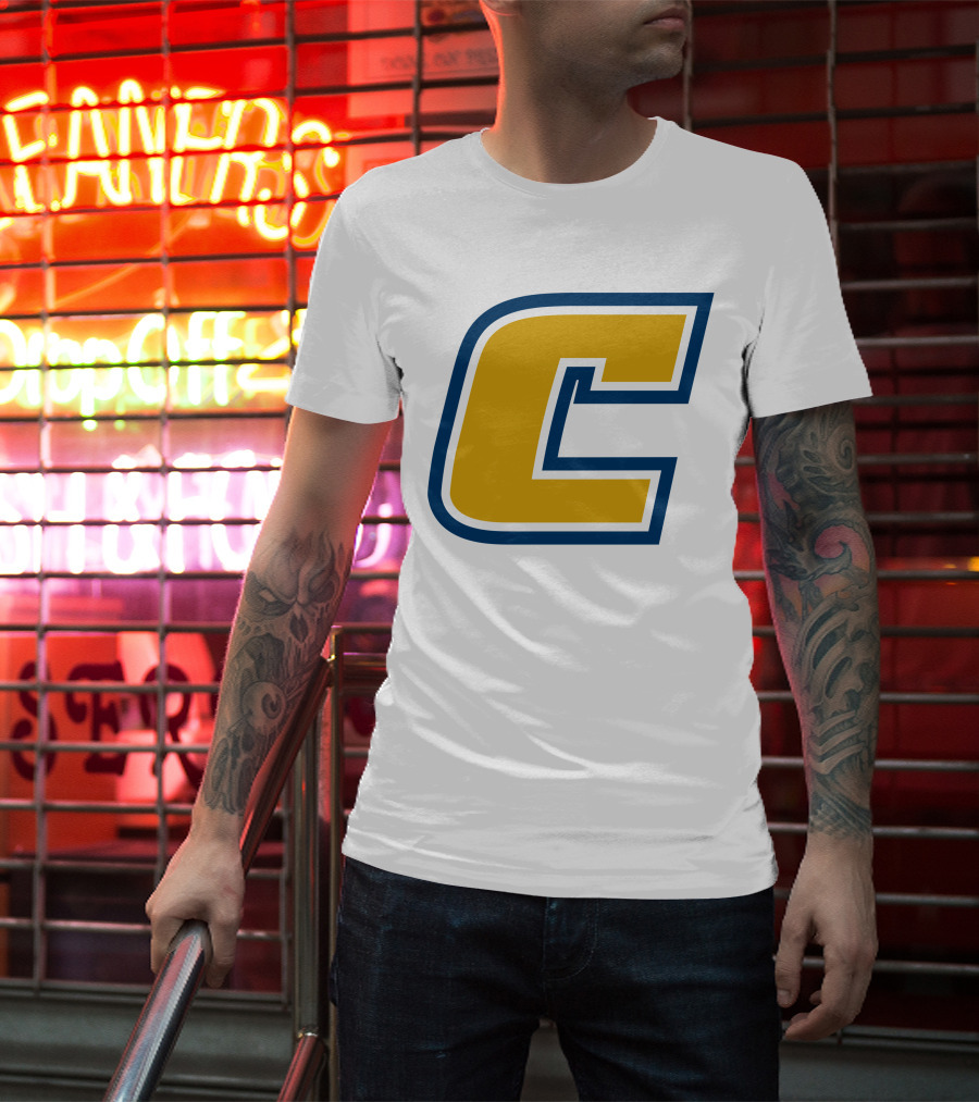 Chattanooga Mocs Large Yellow C Logo Collegiate Sports Emblem T-Shirt