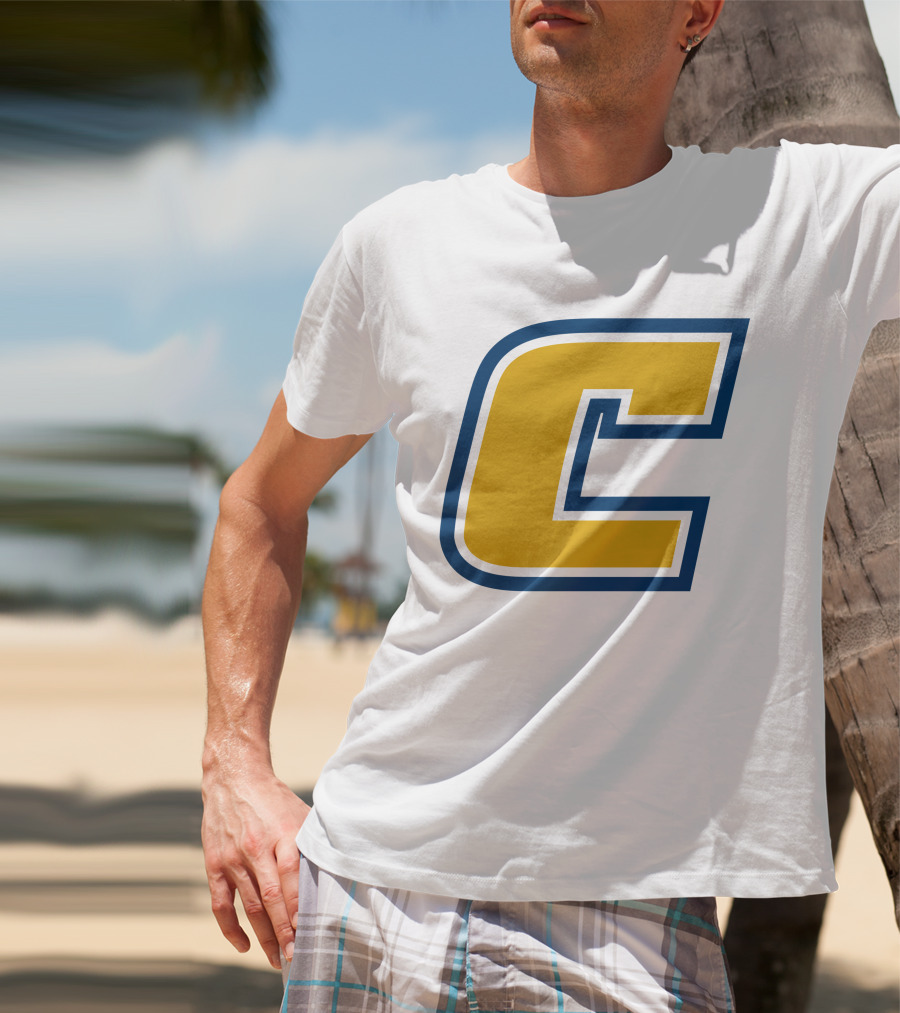 Chattanooga Mocs Large Yellow C Logo Collegiate Sports Emblem T-Shirt