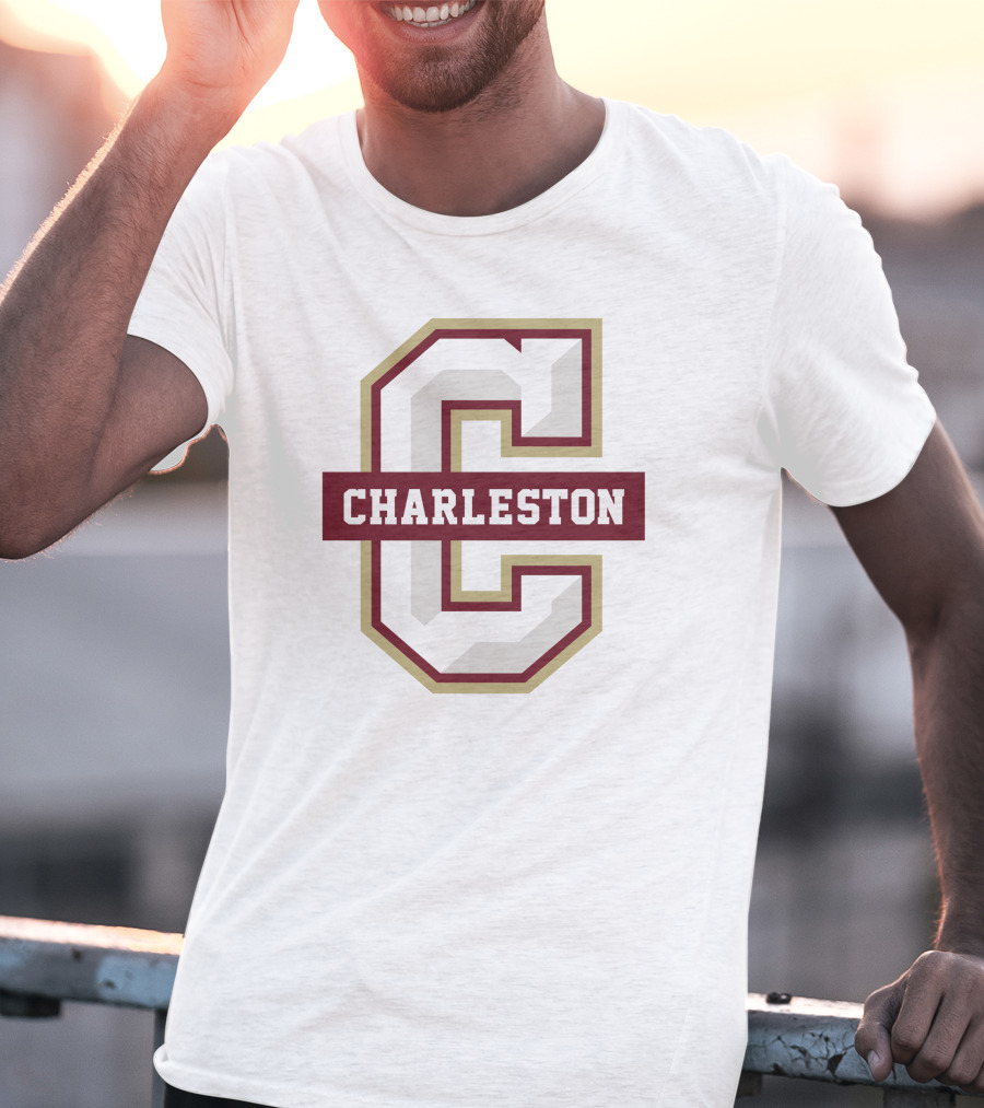 College Of Charleston Cougars Logo Icon With Large C And Charleston Text T-Shirt