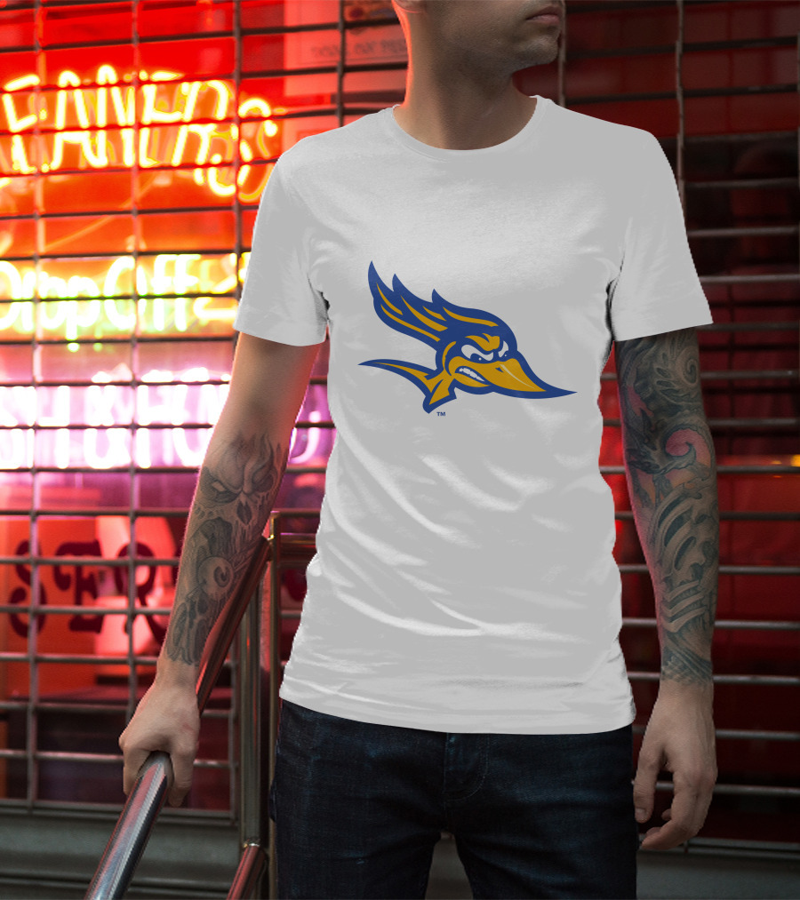 CSU Bakersfield Roadrunners Logo Blue And Gold Bird Head T-Shirt