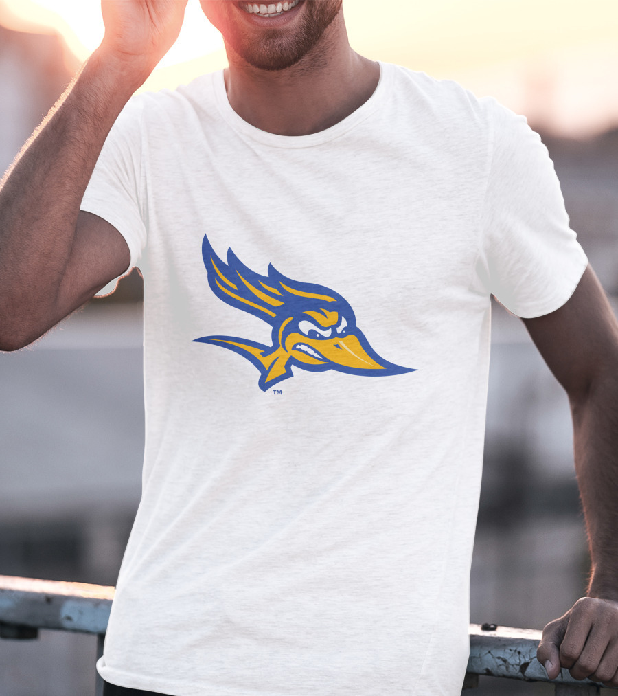 CSU Bakersfield Roadrunners Logo Blue And Gold Bird Head T-Shirt